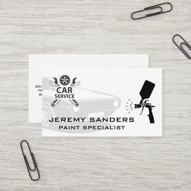 Autoservice | Auto Paint Service Business Card Visitenkarte (Vorderseite/Rückseite Beispiel)
