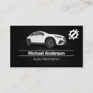 Autoservice-Schraubenschlüssel-Logo   Weißes Auto Visitenkarte