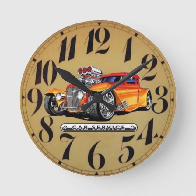 Autostil Runde Wanduhr (Vorderseite)