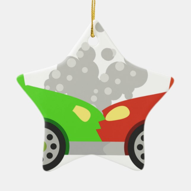 Autounfall Keramik Ornament (Vorne)