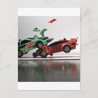 Autounfall Postkarte