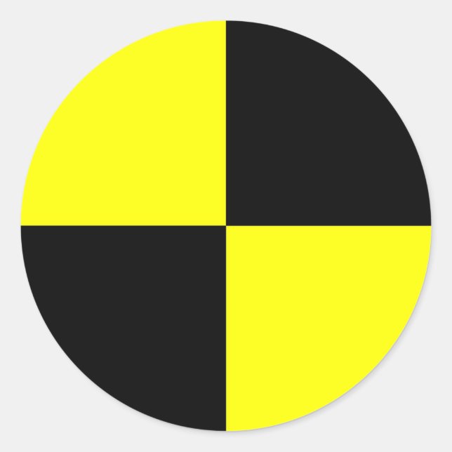 Autounfallprüfpuppen-Symbol Runder Aufkleber (Vorderseite)