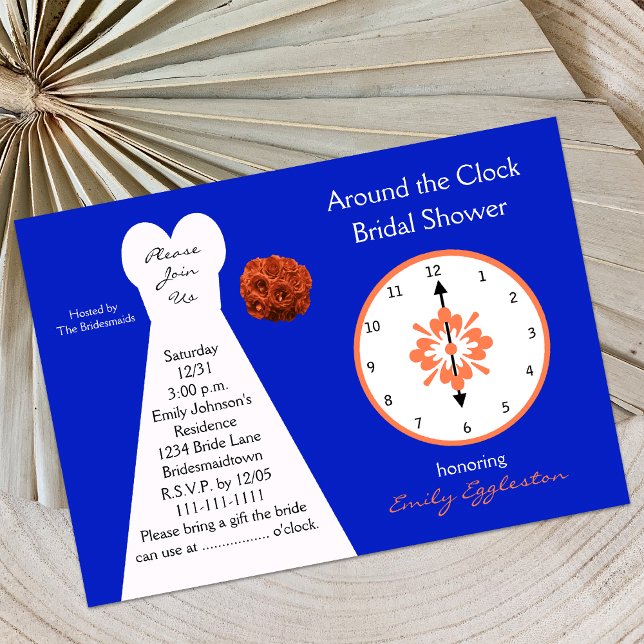 Autour de l'horloge Invitations de douche nuptiale (Créateur téléchargé)