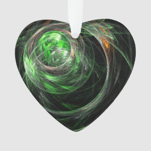 Autour du monde Vert Abstrait Art Acrylique Coeur