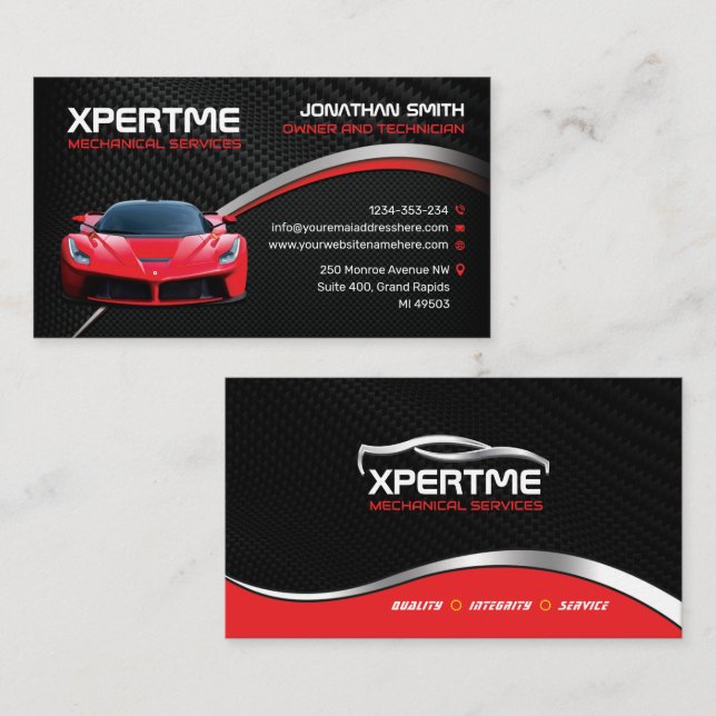 Autoverkauf, Reparatur des Auto, Autoreparatur, Me Visitenkarte (Vorne/Hinten)