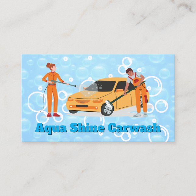 Autowaschanbieter | Seifenblasen Visitenkarte (Vorderseite)