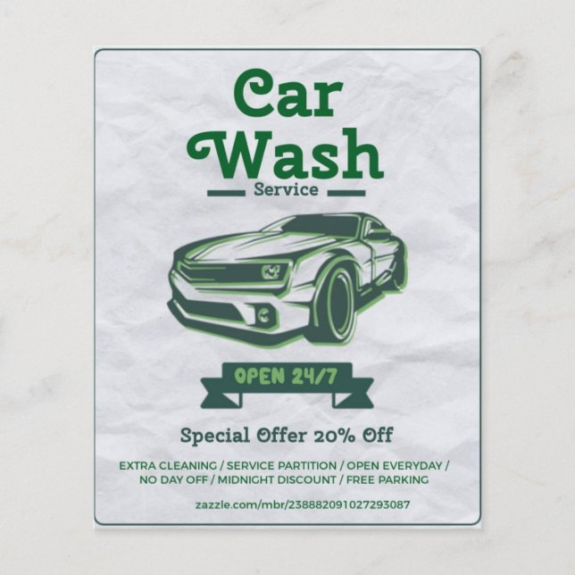 Autowaschangebot 24/7 flyer (Vorne)