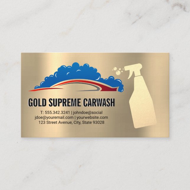 Autowaschanlagen | Gold Metallic Visitenkarte (Vorderseite)