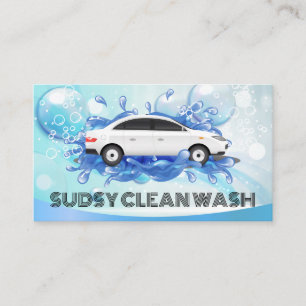 Autowaschblasen   Soap Suds Splash Hintergrund Visitenkarte