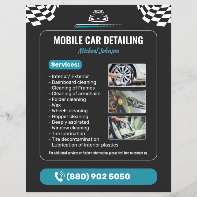 Autowäsche Auto-Detailing Flyer (Vorne)