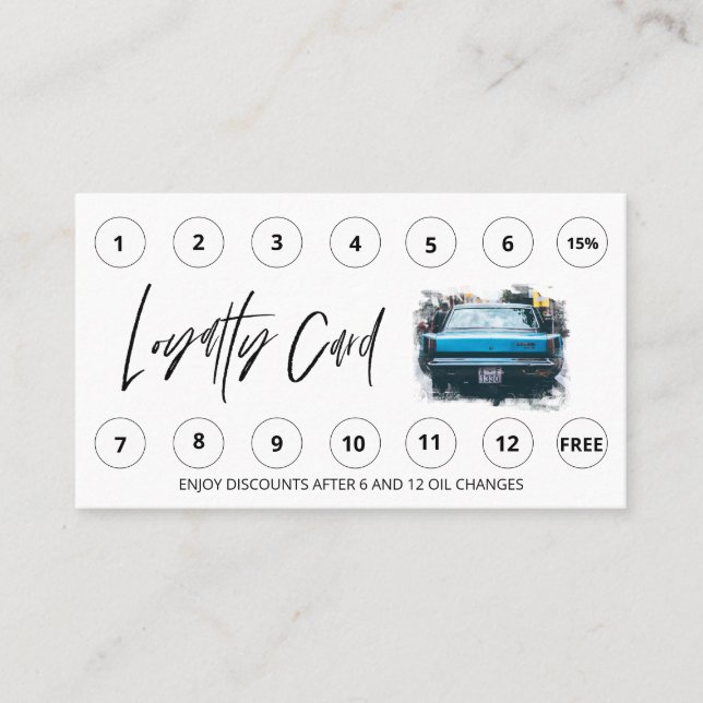 *~* Autowash - Öl QR LOGO Prämien Vielen Dank  Treuekarte (Vorderseite)