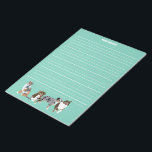 Autralian Shepherds Aussie Dogs Writer Paper Notizblock<br><div class="desc">Dieses ausgekleidete Schreibpapier oder Schreibpapier ist bereit,  mit Ihrem Namen oder einem anderen Text oben personalisiert zu sein und bietet realistische Stilbilder von Australischen Schäferhunden oder Australier vor einem minzgrünen Hintergrund.</div>