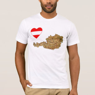 Autriche Drapeau Coeur et carte T-shirt