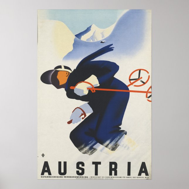 Autriche - Poster Vintage voyage autrichien (Devant)