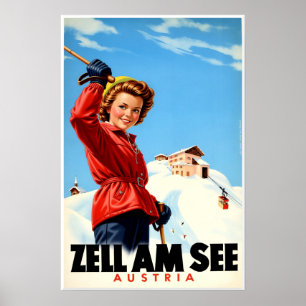Autriche, Zell Am See affiche de ski