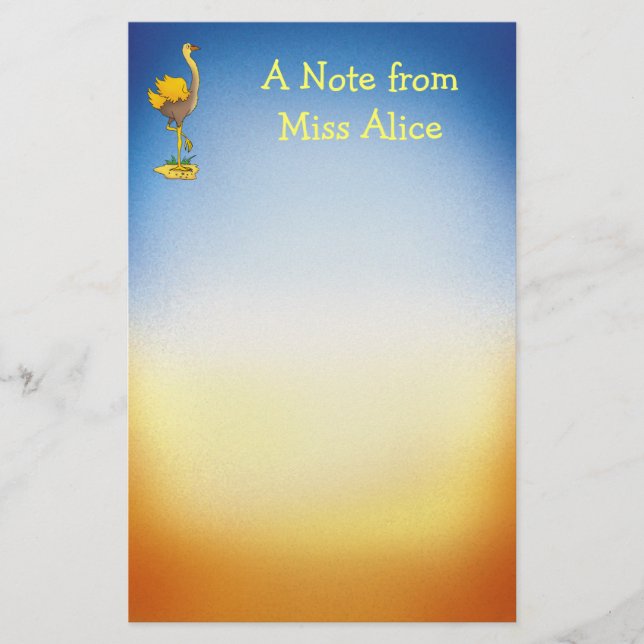 Autruche mignonne - papeterie (Devant)