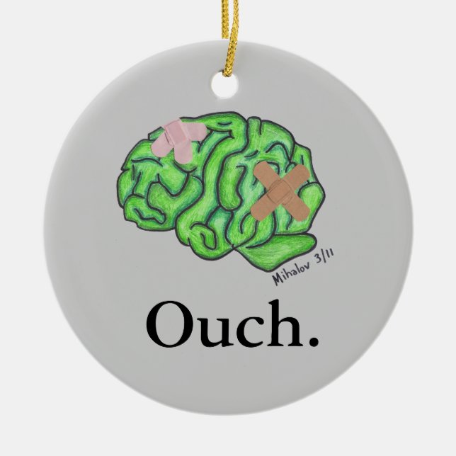 "Autsch" Verzierung Keramik Ornament (Vorne)