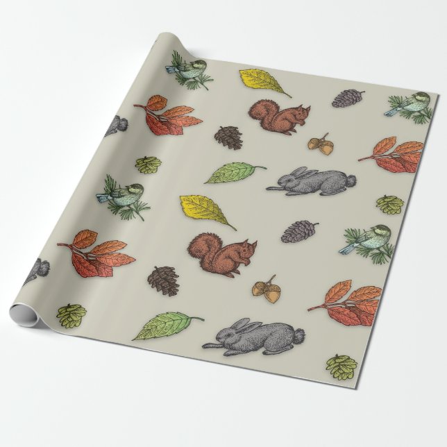 Autum Animals Geschenkpapier (Ungerollt)