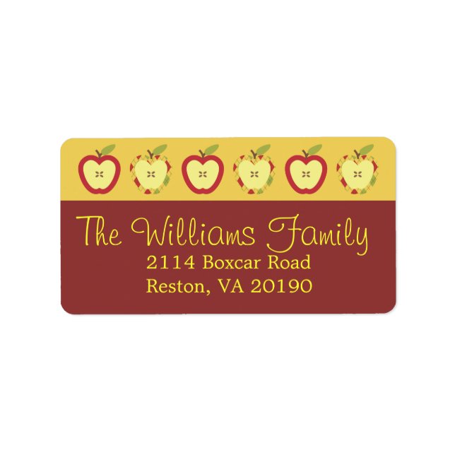 Autum Äpfel Labels Adressaufkleber (Vorne)