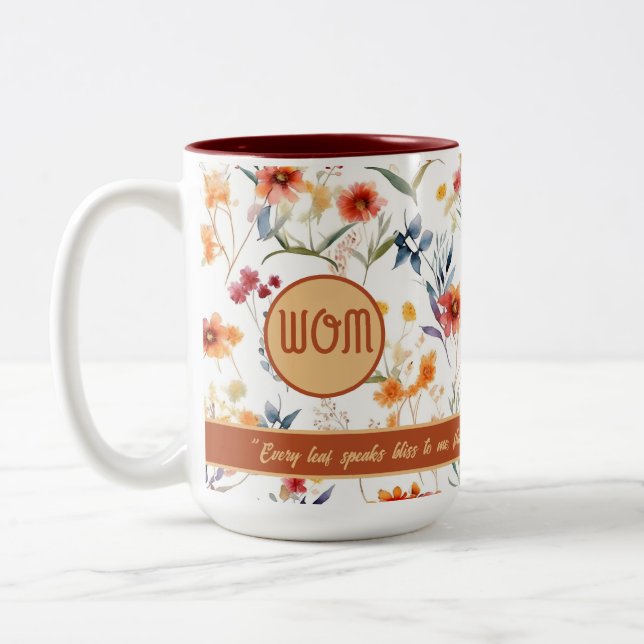 Autum Garden Blumendesign Zwei-Tone-Tasse Zweifarbige Tasse (Links)