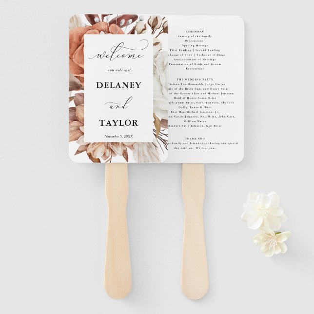 Autum Rustic Floral, Gerahmte Hochzeit im Herbst P Fächer (Vorne und Hinten)