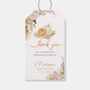 Autumn AuBoho Floral Pumpkin Danke für ein Geschen Geschenkanhänger