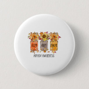 Autumn Autismus Awareness Accept Adaptation Advoca Button