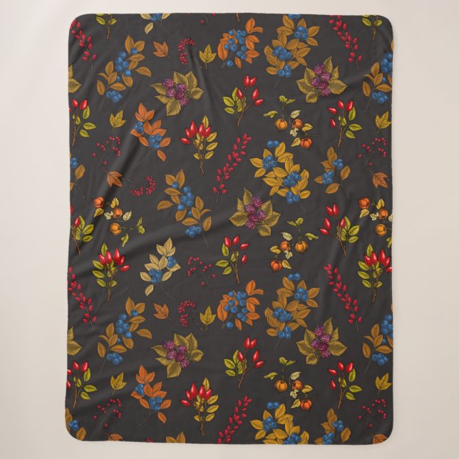 Autumn berries on chocolate brown 2 sherpadecke (Vorderseite)