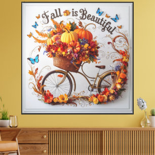 Autumn Bicycle Erntedank Blooms Wall Art Leinwanddruck