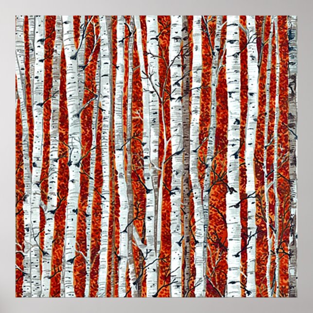 AUTUMN BIRCH BÄUME POSTER (Vorne)
