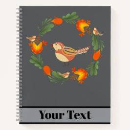 Autumn Bird Folk Art Notizbuch