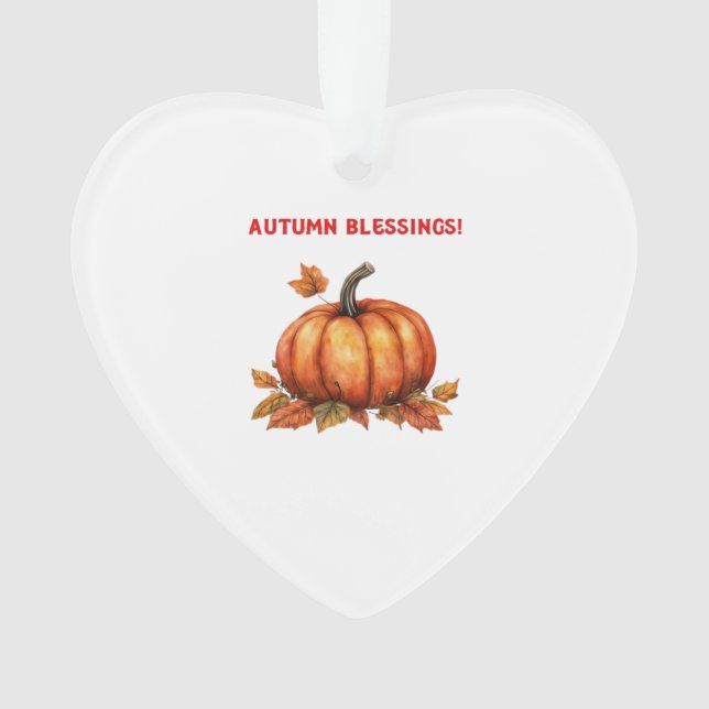 Autumn Blessings Pumpkin with Fall Leaves Classic  Ornament (Vorderseite)