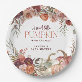 Autumn Blooms 'a little pumpkin' Baby Shower Pappteller