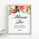 Autumn Blooms Brautparty Mimosa Bar Poster<br><div class="desc">Rustikales Mimosa-Bar mit farbenfrohen Blume in Bordeaux,  Orange,  Rot und Rot. Dieses Herbst Mimosa Bar ist perfekt für Herbsthochzeiten,  Brautpartys,  Babyduschen und ähnliche Veranstaltungen.</div>