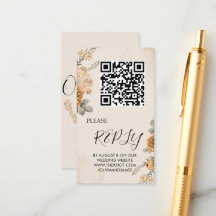 Autumn Boho Blooms | Moderne Hochzeitskarte