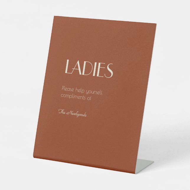 Autumn Boho Deko | Rust Ladys Badezimmer Sockelschild (Vorderseite)