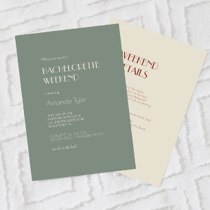 Autumn Boho Deko   Sage Green Bachelorette Weekend Einladung