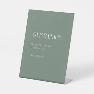 Autumn Boho Deko   Sage Green Gentlemen Badezimmer Sockelschild