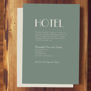 Autumn Boho Deko   Sage Green Wedding Hotel Begleitkarte