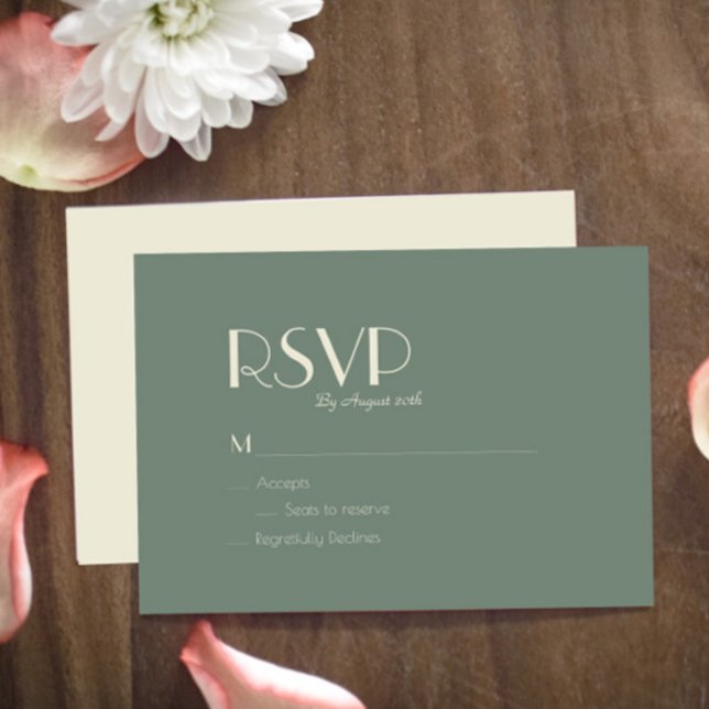 Autumn Boho Deko | Sage Green Wedding Meal Choice RSVP Karte (Von Creator hochgeladen)