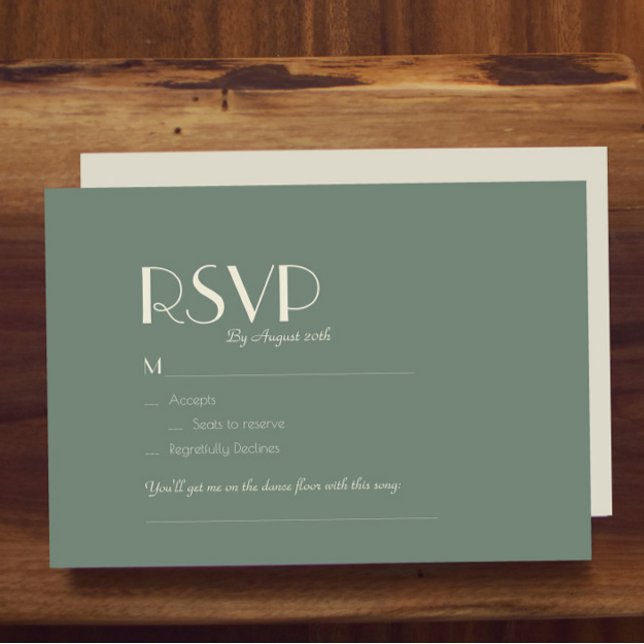 Autumn Boho Deko | Sage Green Wedding Song Anfrage RSVP Karte (Von Creator hochgeladen)