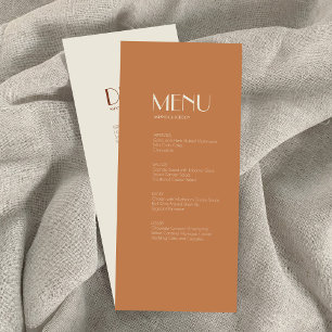 Autumn Boho Deko Terracotta dinner menu Menükarte