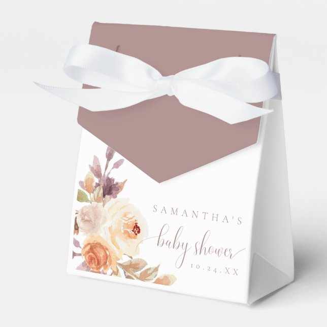 Autumn Boho Floral Rustic Baby Shower Geschenkschachtel (Vorderseite)