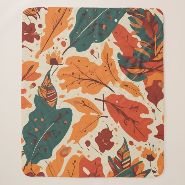 Autumn Boho Vibes: faszinierende Tapestry von Blät Sherpadecke (Vorderseite)