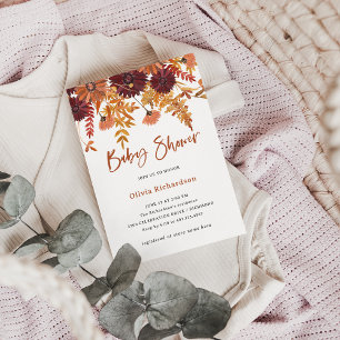 Autumn Boho Wildblumen   Babydusche Einladung