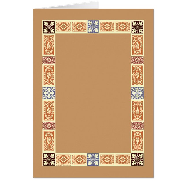 Autumn Border Brown Blue Blank Art Card (Vorne)