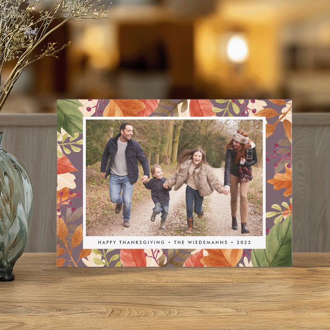 Autumn Bounty | Thanksgiving Photo Card Feiertagskarte (Von Creator hochgeladen)