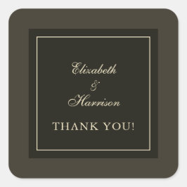 Autumn Brown Hues & Ivory Wedding Vielen Dank Quadratischer Aufkleber