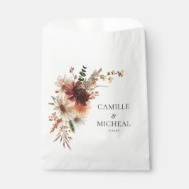 Autumn Burgundy Fall Floral Wedding Geschenktütchen