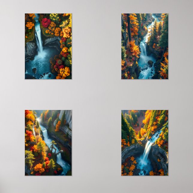 Autumn Canyon Waterfall – Vibrant Fall Forest Land (Recto)